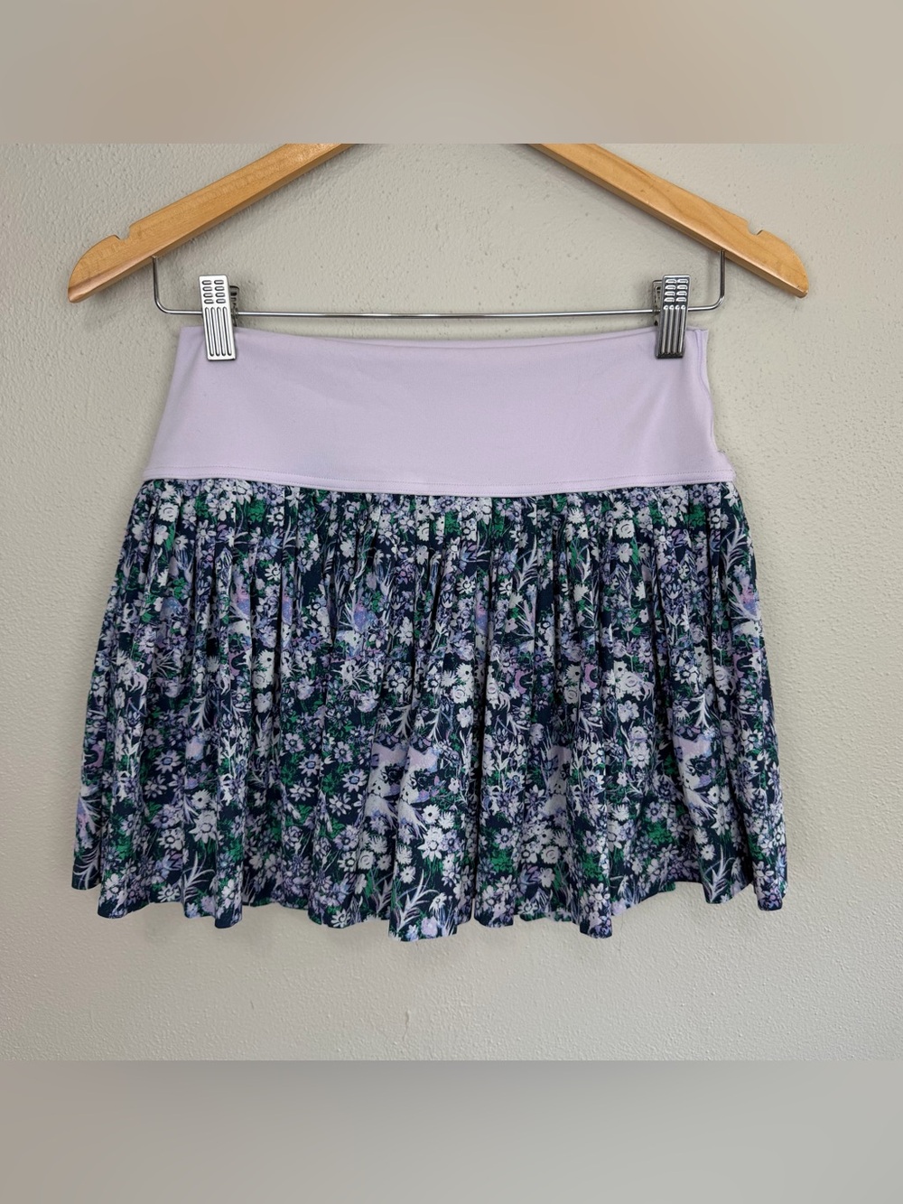 Offline By Aerie Floral Skort Purple Pleated Skirt Size Medium
